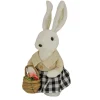 National Tree Company 12 in. Fluffy Female Bunny Holding Flower Basket Table Decoration