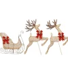 National Tree Company 42 in. Glittered Mesh Fabric Deer with 27 in. Sleigh and Lights