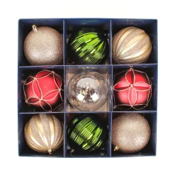 National Tree Company 13 in. Gold Xmas Ball Decor Set