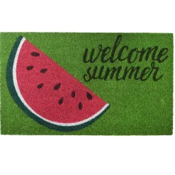 National Tree Company 30 in. Green Welcome Summer Watermelon Coir Doormat