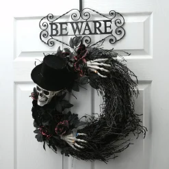 National Tree Company 16 in. Halloween Beware Wreath Hanger