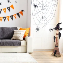 National Tree Company 48 in. Halloween Broom with Arms & Witch Hat