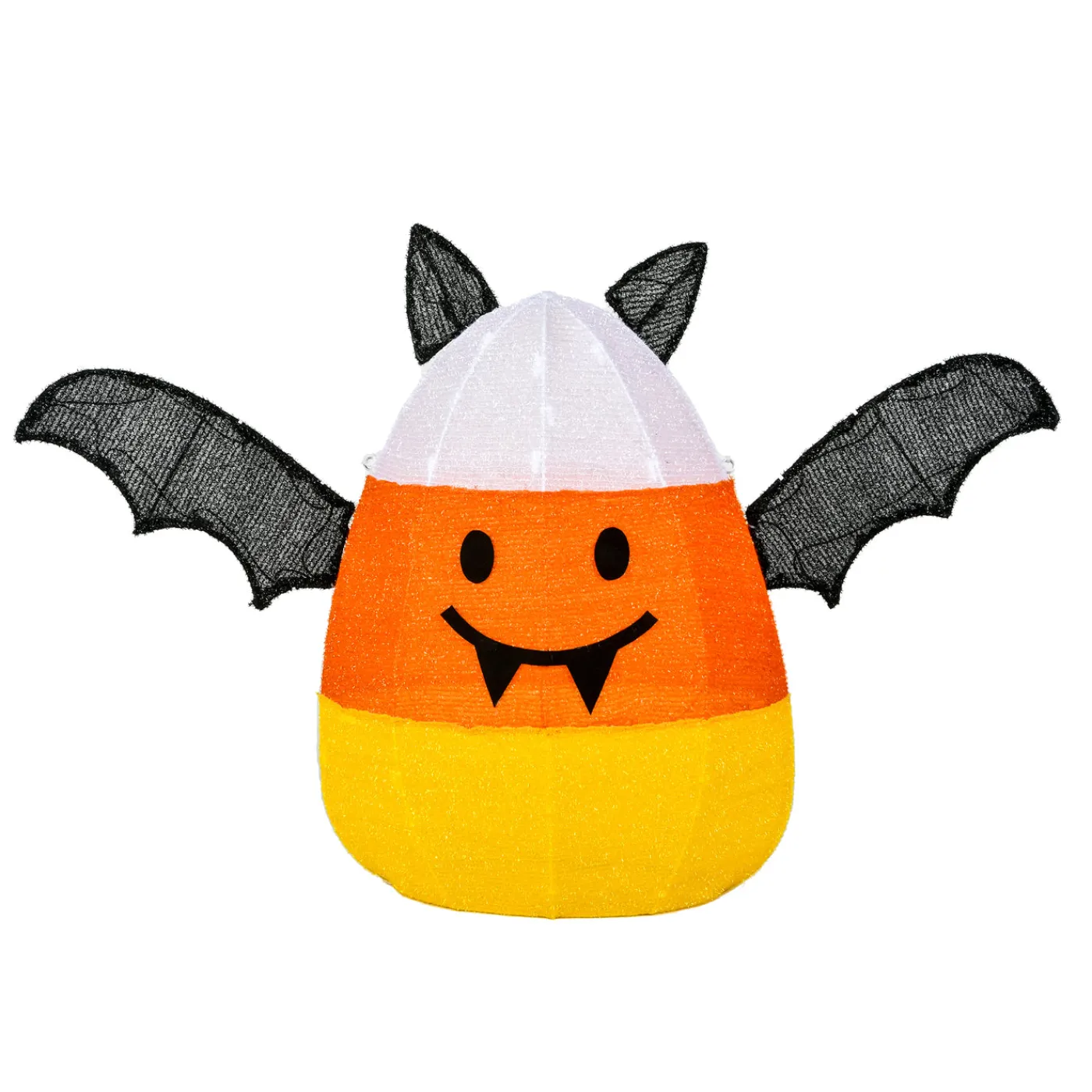 National Tree Company 27 in. Halloween Candy Corn Bat Outdoor Lawn Decoration with LED Lights