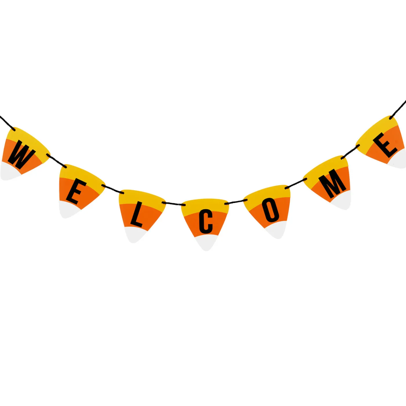 National Tree Company 31 in. Halloween Candy Corn Welcome Hanging Banner