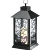 National Tree Company 16 in. Halloween Carved Images of Bats and Cobwebs Lantern with LED Lights