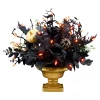 National Tree Company 16 in. Halloween Chic Eek Black and Gold Centerpiece with LED Lights