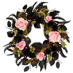 National Tree Company 24 in. Halloween Cute and Creep Wreath and LED Lights