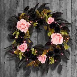 National Tree Company 24 in. Halloween Cute and Creep Wreath and LED Lights