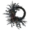 National Tree Company 18 in. Halloween Deep Purple Fern Sakura Half Wreath