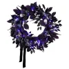 National Tree Company 26 in. Halloween Floral Mini Skull Wreath with LED Lights