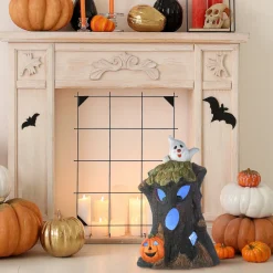 National Tree Company 18 in. Halloween Haunted Tree Trunk Decoration with LED Lights
