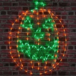 National Tree Company 44 in. Halloween Jack O Lantern Lighted Sign Decoration with LED Lights