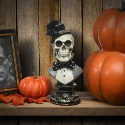 National Tree Company 10 in. Halloween Male Skeleton Bust Decoration