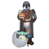 National Tree Company 78 in. Halloween Mandalorian and The Child with Pumpkin Airblown Inflatable Decoration