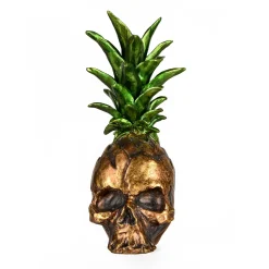 National Tree Company 14 in. Halloween Pineapple Skull Tabletop Decoration
