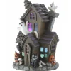 National Tree Company 6 in. Halloween Pre-Lit Black Haunted House Decoration with LED Lights