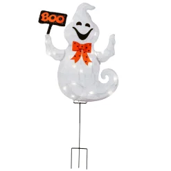 National Tree Company 31 in. Halloween Pre-Lit Boo Ghost Lawn Decoration with LED Lights