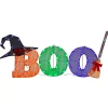 National Tree Company 23 in. Halloween Pre-Lit BOO Light Up Sign Outdoor Decoration with LED Lights