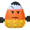 National Tree Company 24 in. Halloween Pre-Lit Candy Corn Frankenstein Outdoor Decoration with LED Lights