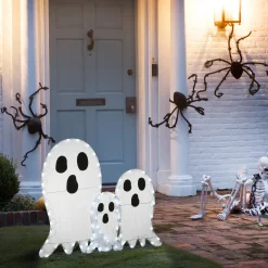National Tree Company 36 in. Halloween Pre-Lit Ghost Trio Outdoor Decoration with LED Lights