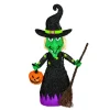 National Tree Company 39 in. Halloween Pre-Lit Green Witch Lawn Decoration with LED Lights