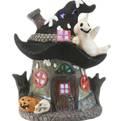 National Tree Company 7 in. Halloween Pre-Lit Haunted Mushroom House Decoration with LED Lights