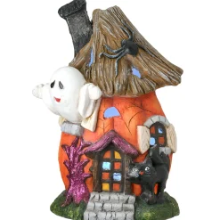National Tree Company 18 in. Halloween Pre-Lit Pumpkin Haunted House Decoration with LED Lights