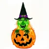 National Tree Company 28 in. Halloween Pre-Lit Pumpkin and Witch Lighted Sign Decoration with LED Lights