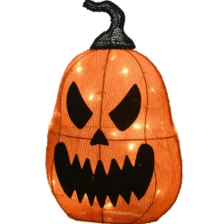 National Tree Company 16 in. Halloween Pre-Lit Scary Jack-O-Lantern Outdoor Decoration with LED Lights