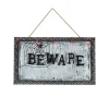 National Tree Company 18 in. Halloween Pre-Lit Sound Activated Animated Hanging Door Sign with LED Lights