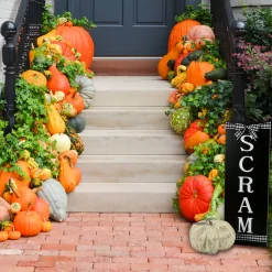 National Tree Company 30 in. Halloween Scram Hanging Porch Sign Decoration