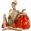 National Tree Company 9 in. Halloween Skeleton and Jack O Lantern Decoration with LED Lights