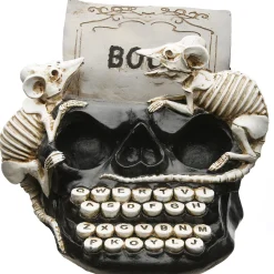 National Tree Company 8 in. Halloween Skull Shaped Typewriter Decoration