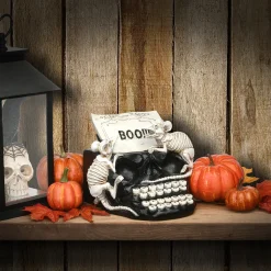 National Tree Company 8 in. Halloween Skull Shaped Typewriter Decoration