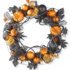 National Tree Company 20 in. Halloween Spooky Wreath with Pumpkins and Ornaments