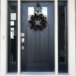 National Tree Company 22 in. Halloween Spooky Wreath with Roses, Leaves, Thorny Branch Base