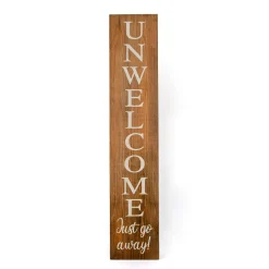National Tree Company 39 in. Halloween Unwelcome Just Go Away Wooden Hanging Porch Sign Decoration