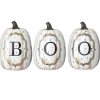 National Tree Company 13 in. Halloween White Pumpkin BOO Sign Decoration