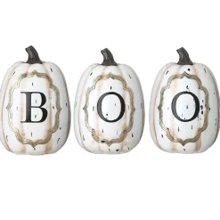 National Tree Company 13 in. Halloween White Pumpkin BOO Sign Decoration