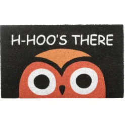 National Tree Company 30 in. Halloween WHOS THERE Owl Doormat Decoration