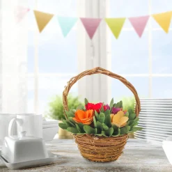 National Tree Company 10 in. Handcrafted Multicolor Floral Basket