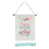 National Tree Company 19 in. Happy Easter with Eggs Hanging Banner Decoration