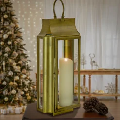 National Tree Company 25 in. HGTV Home Collection Antique Bronze Lantern, Large