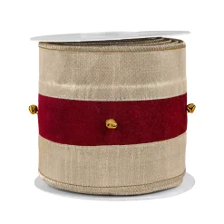 National Tree Company 3 in. HGTV Home Collection Double-Fused Sleigh Bell Ribbon