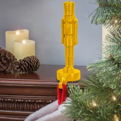 National Tree Company 10 in. HGTV Home Collection Nutcracker Stocking Holder, Yellow