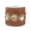 National Tree Company 4 in. HGTV Home Collection Sequin Beaded Taffeta Ribbon, Brown