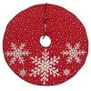 National Tree Company 52 in. HGTV Home Collection Red Tree Skirt with Snowflake Embroidery and White Dots