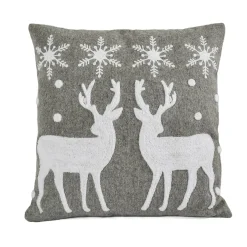 National Tree Company 18 in. HGTV Home Collection Reindeer and Snowflakes Pillow