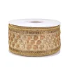 National Tree Company 2.5 in. HGTV Home Collection Dupioni Gold Beaded Ribbon