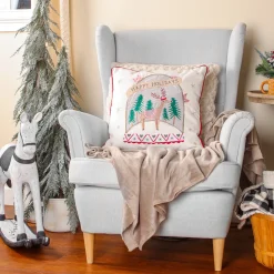 National Tree Company 18 in. HGTV Home Collection Snow Globe Christmas Pillow